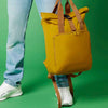 Recycled twin handle roll-top laptop backpack