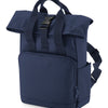 Recycled mini twin handle roll-top backpack