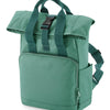 Recycled mini twin handle roll-top backpack
