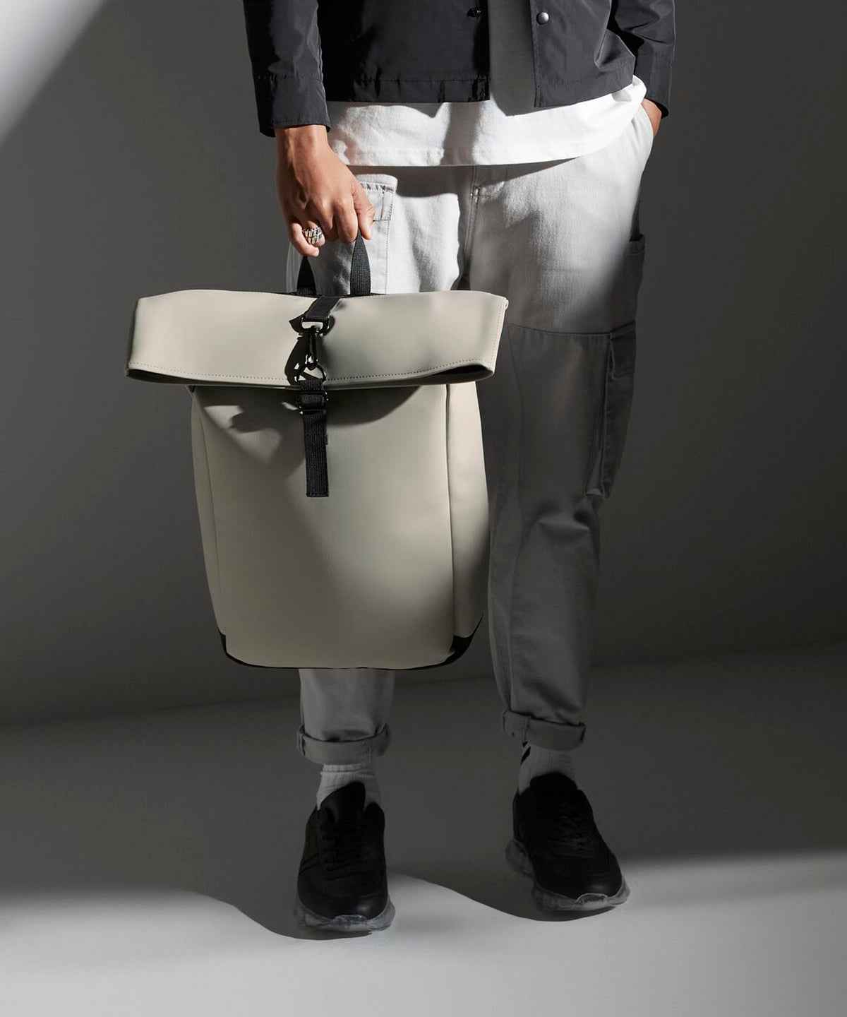 Matte PU rolltop backpack