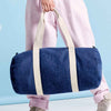 Denim barrel bag