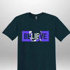 Blue "Believe" Luxe T-shirt - Luxe Custom Designer