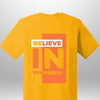 Red "Believe In Yourself" Luxe T-Shirt - Luxe Custom Designer