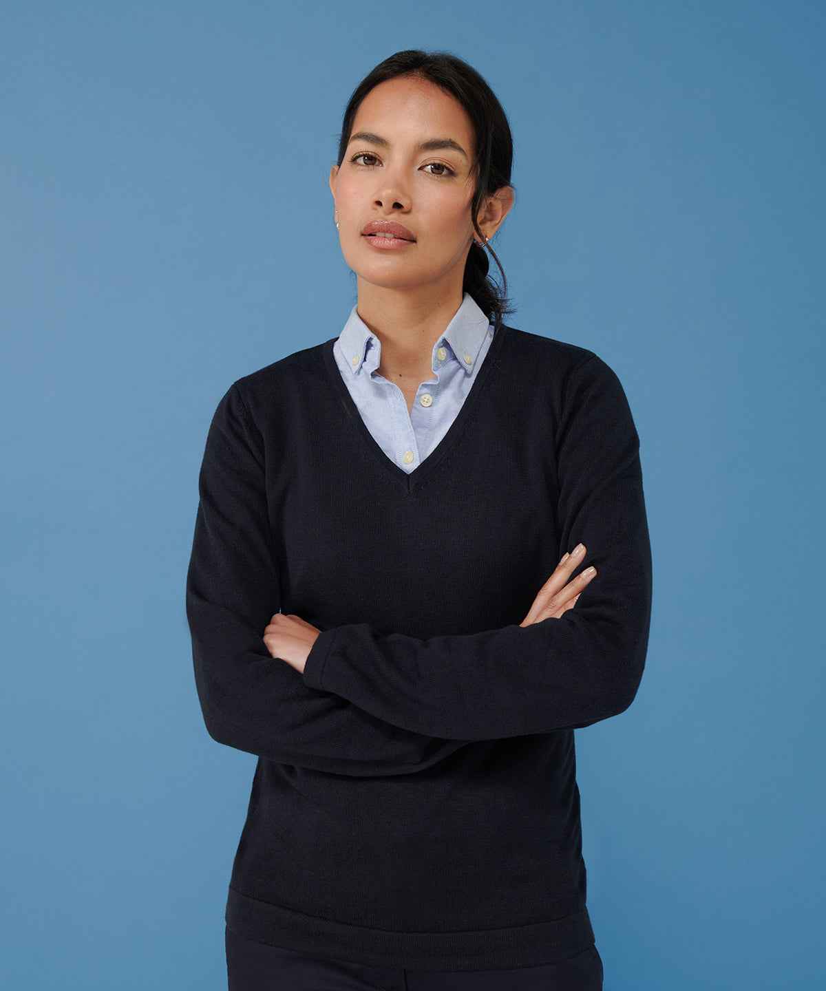 Women's 12 gauge v-neck jumper