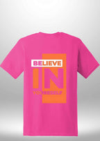 Red "Believe In Yourself" Luxe T-Shirt by Luxe Sensational