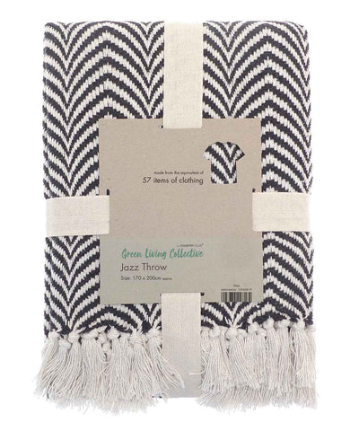 Recycled mixed-fabric throw