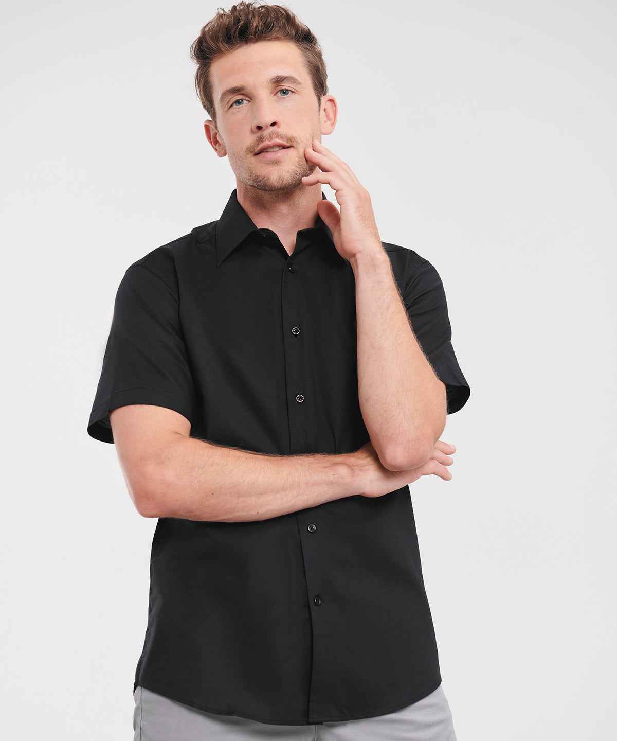 Short sleeve easycare tailored Oxford shirt