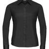 Women's long sleeve polycotton easycare fitted poplin shirt