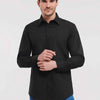 Long sleeve polycotton easycare fitted poplin shirt