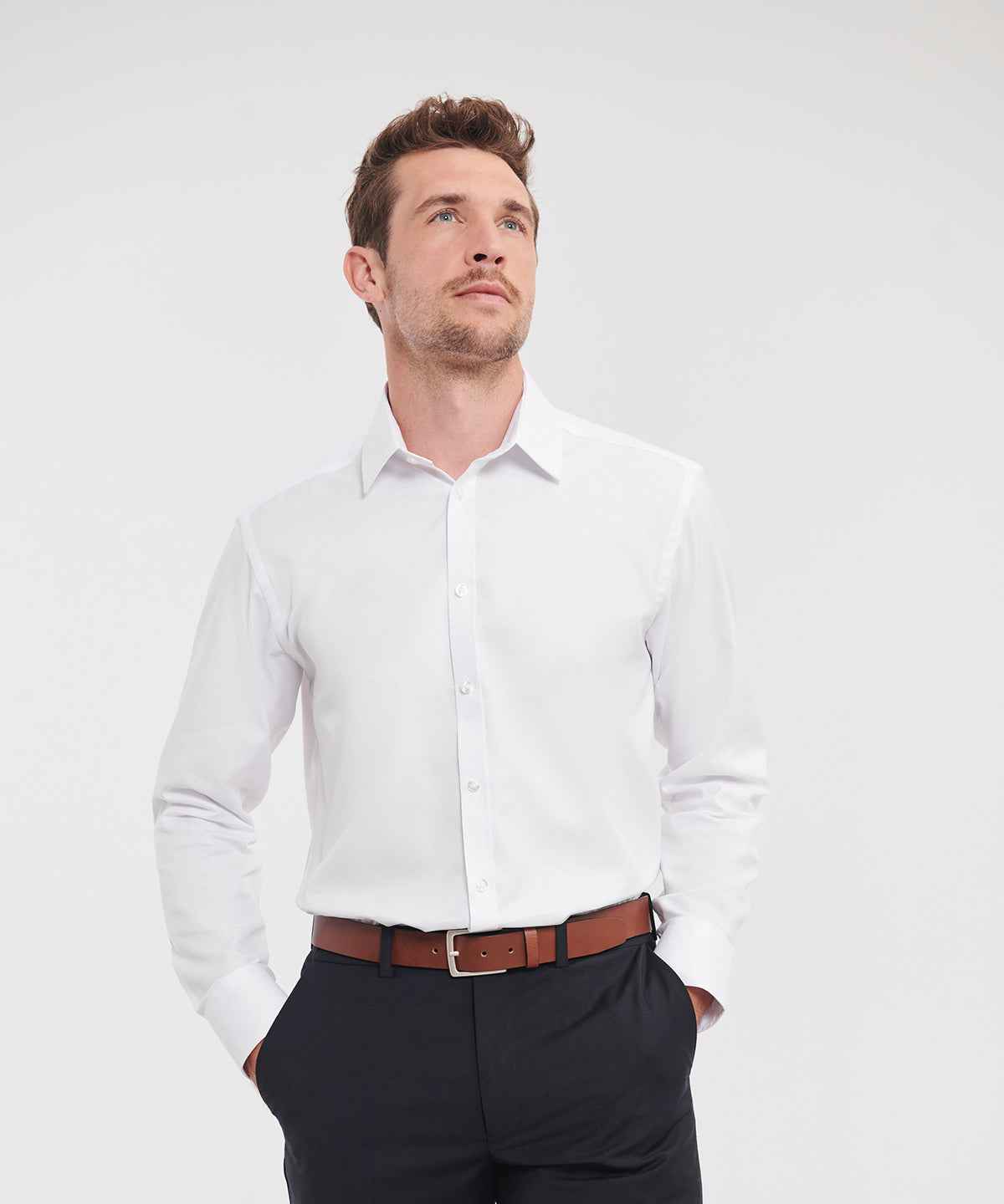 Long sleeve herringbone shirt