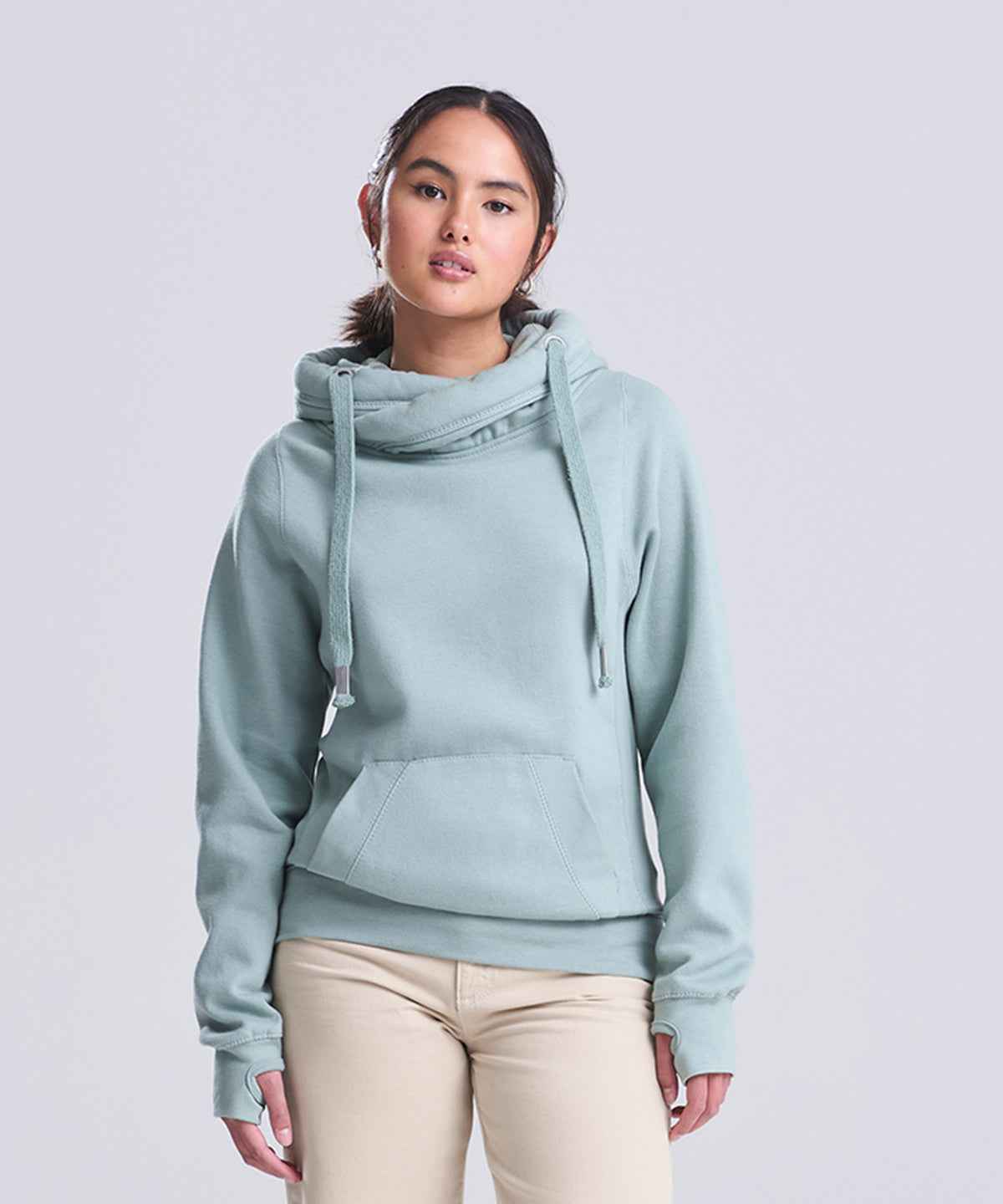 Cross neck hoodie