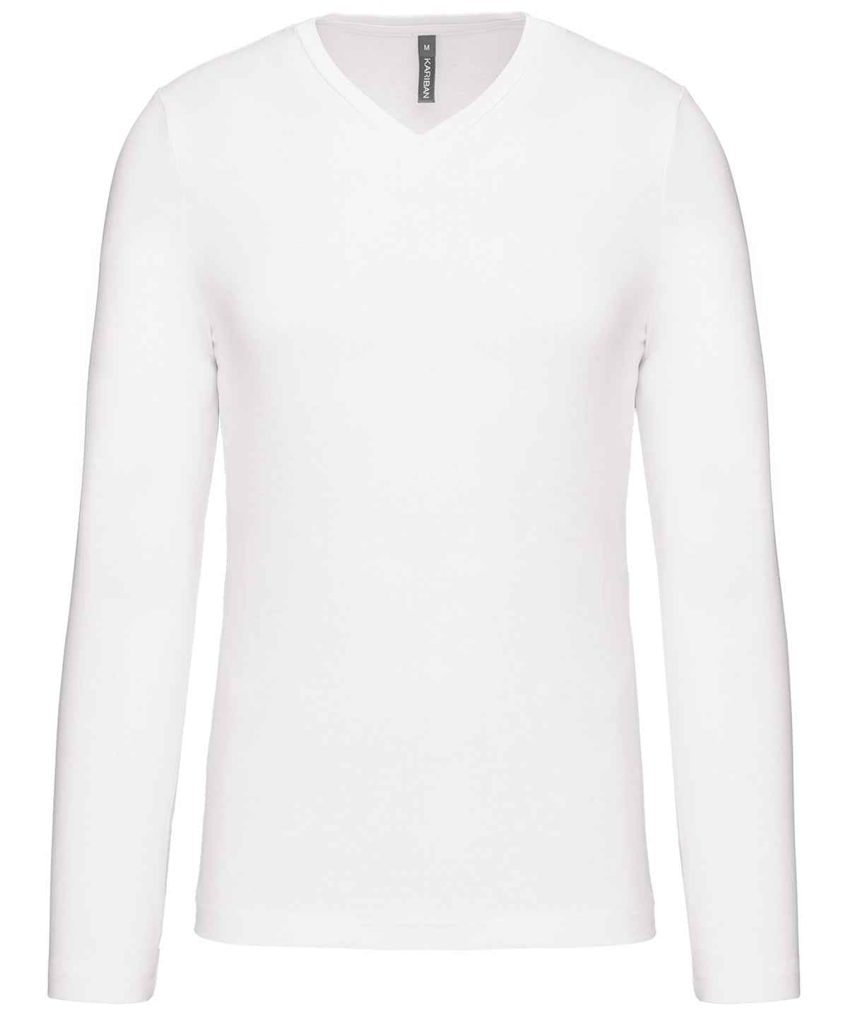 Men's long-sleeved V-neck T-shirt