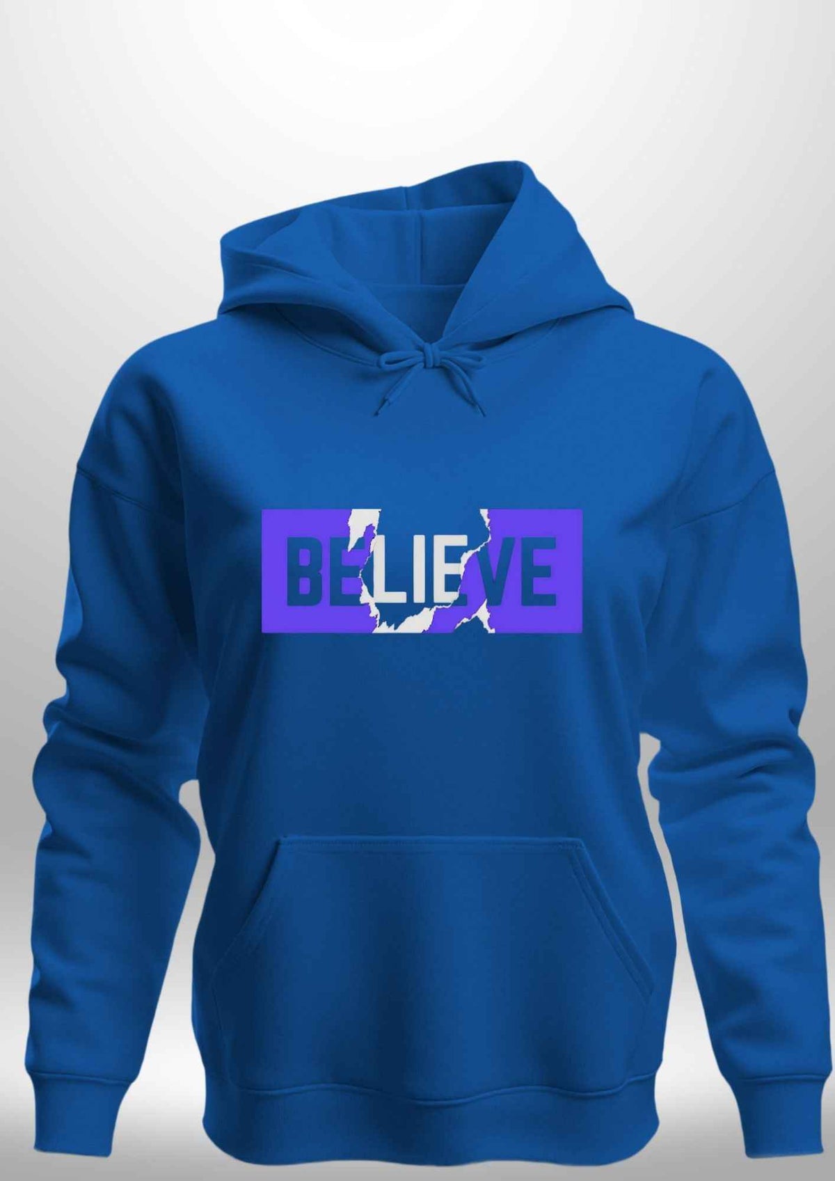 Blue "Believe" Luxe Hoodie by Luxe Sensational