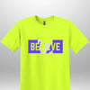 Blue "Believe" Luxe T-shirt - Luxe Custom Designer