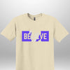 Blue "Believe" Luxe T-shirt - Luxe Custom Designer