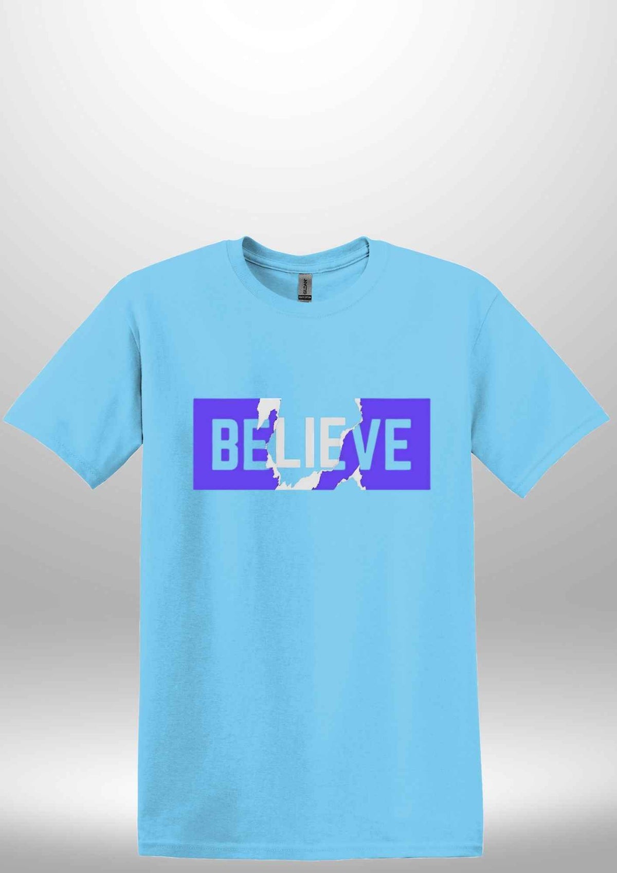 Blue "Believe" Luxe T-shirt by Luxe Sensational