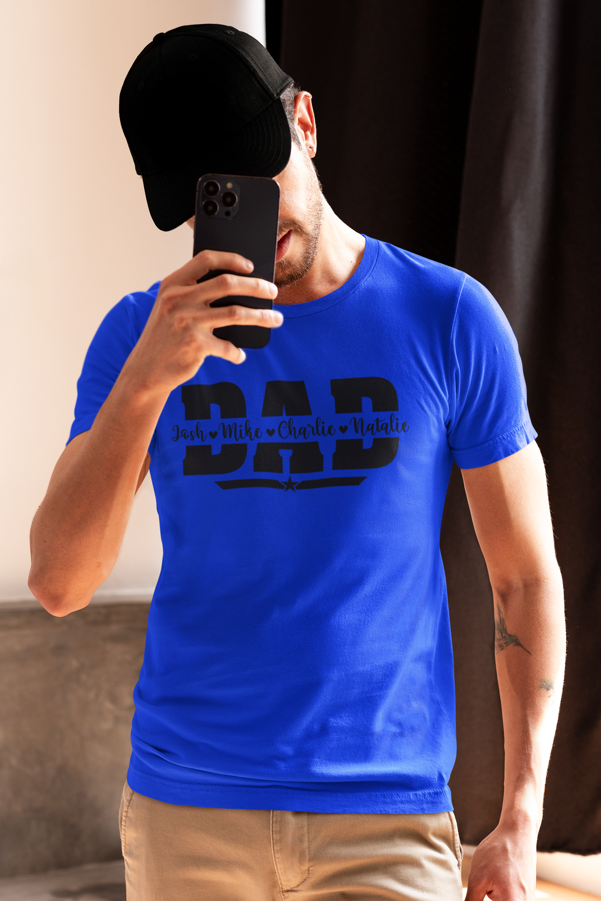 Dad T-Shirt with personalised names by Luxe Sensational