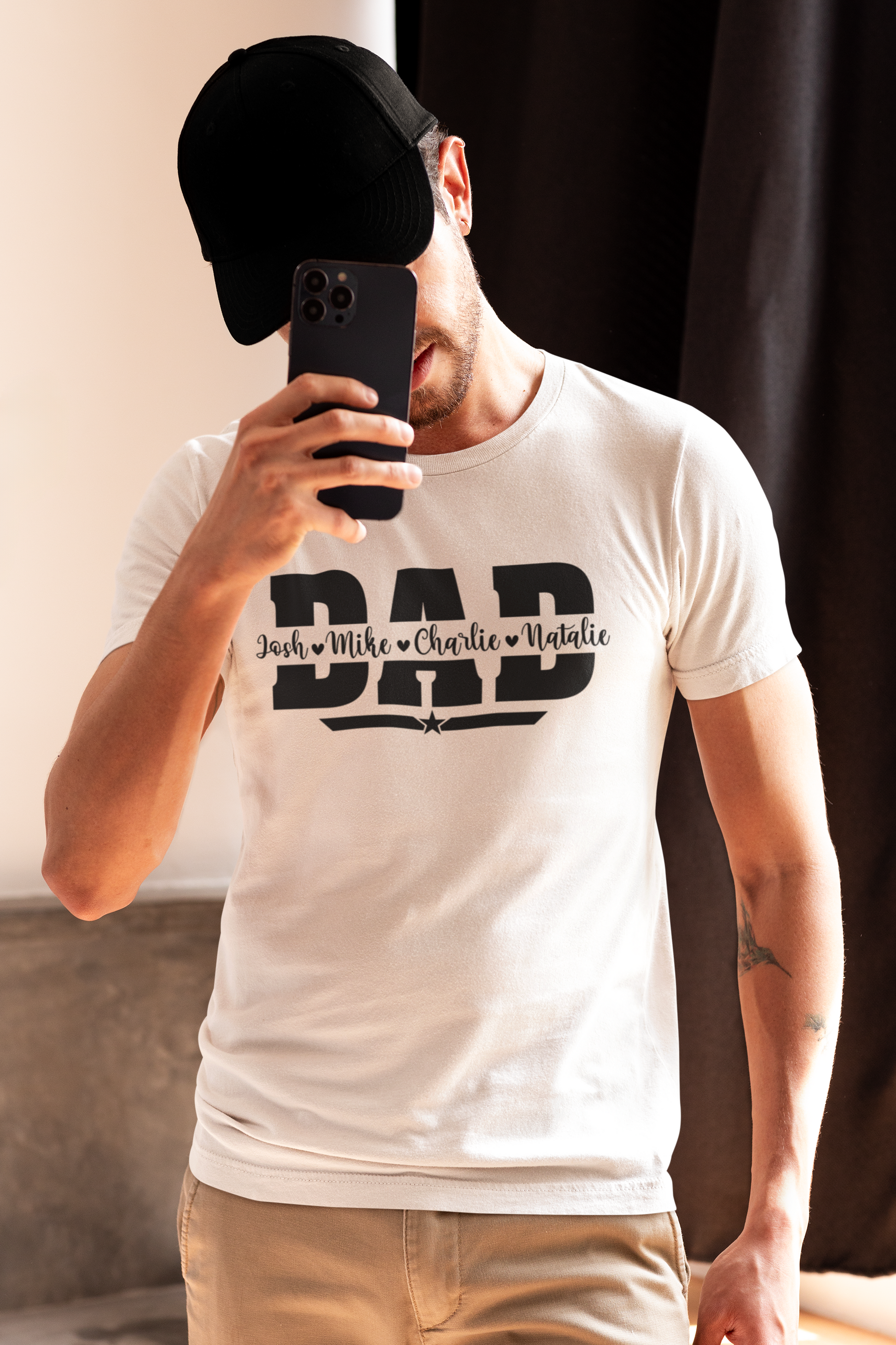 Dad T-Shirt with personalised names - Luxe Custom Designer