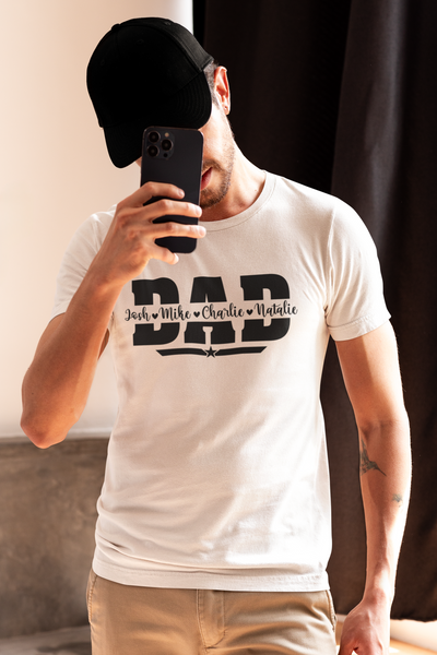 Dad T-Shirt with personalised names - Luxe Custom Designer