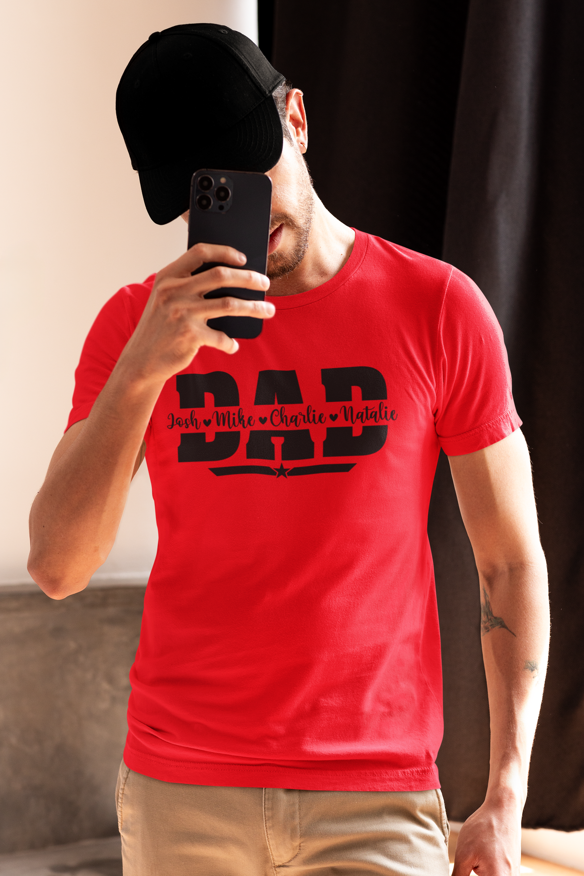 Dad T-Shirt with personalised names by Luxe Sensational