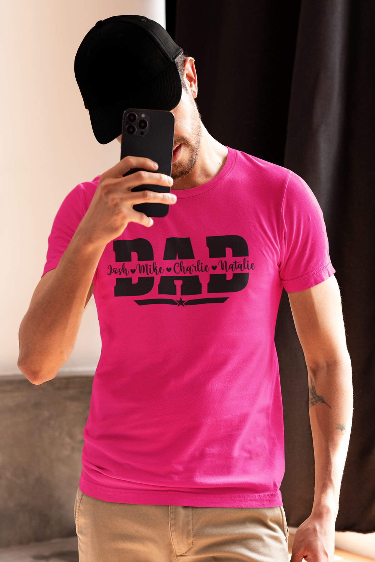 Dad T-Shirt with personalised names by Luxe Sensational
