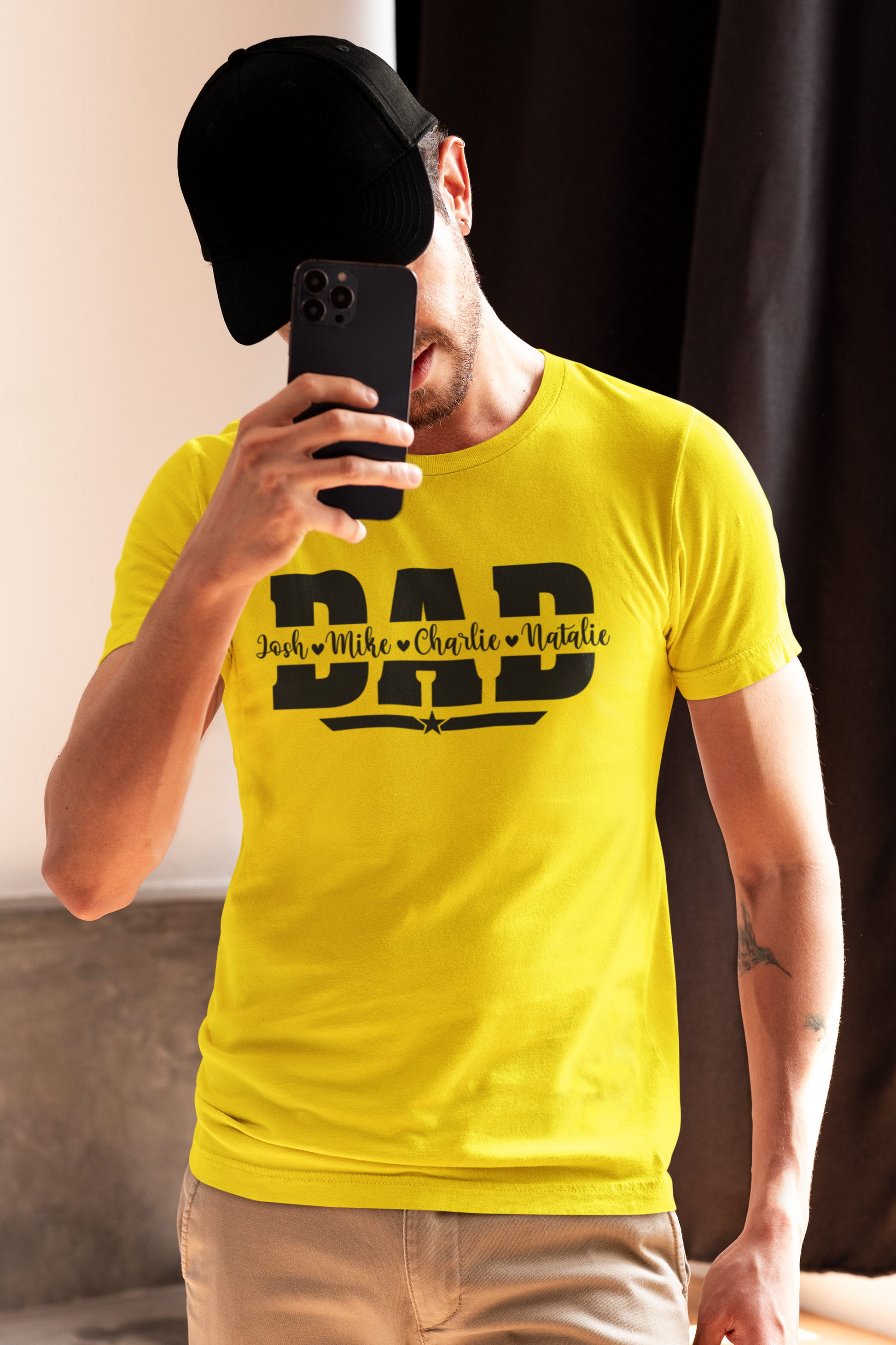 Dad T-Shirt with personalised names - Luxe Custom Designer