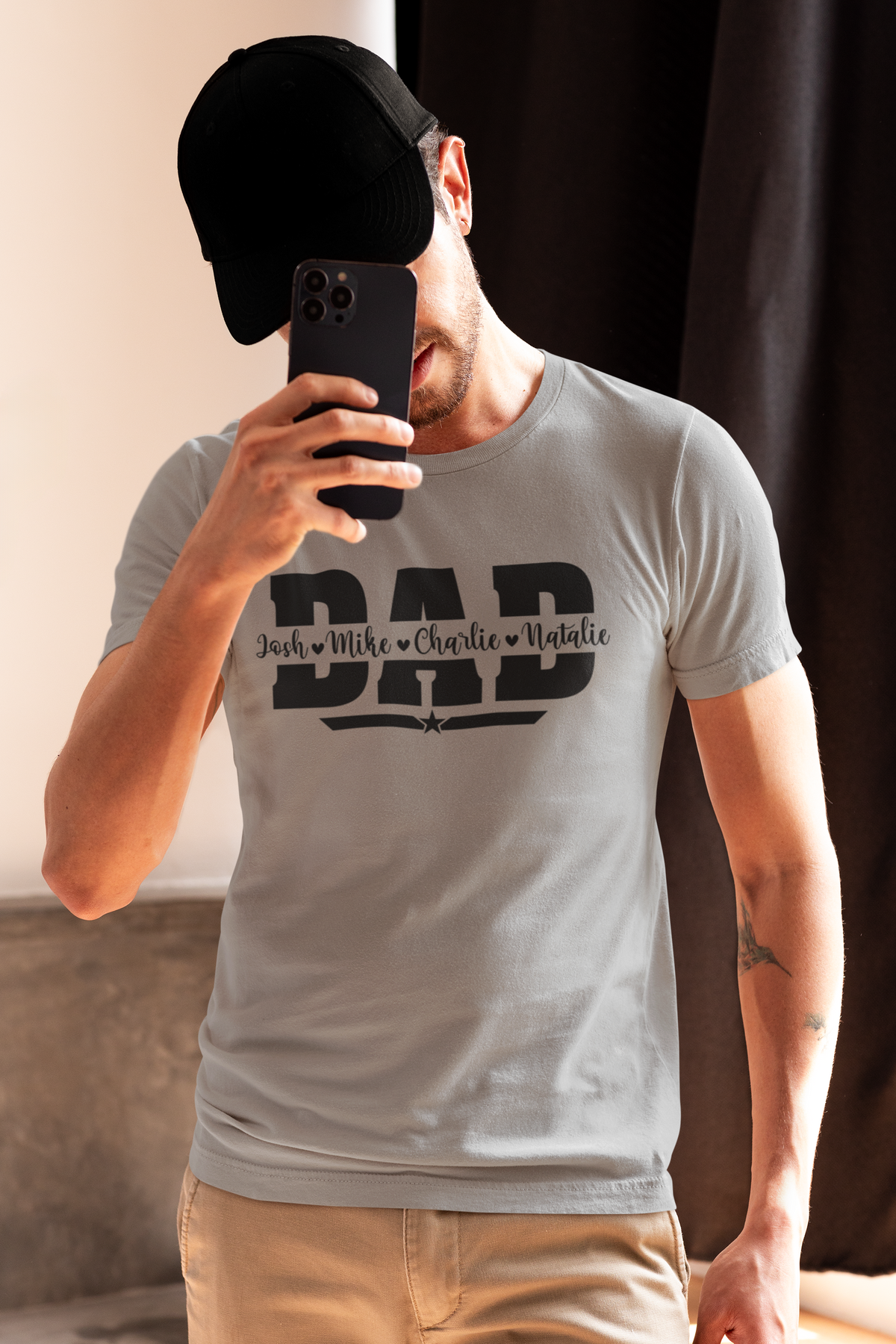 Dad T-Shirt with personalised names by Luxe Sensational