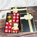 12 Rose Soap box with Teddy and Foil Rose by Luxe Sensational