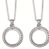 Silver Double Photo Pendant Necklace