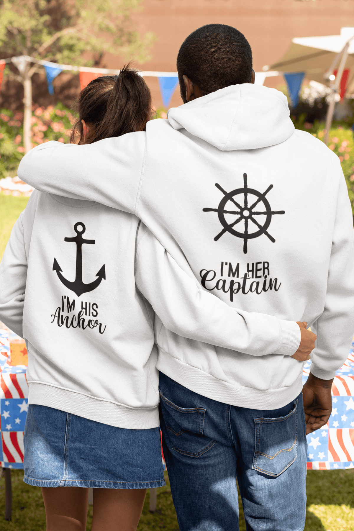 Captain and Anchor Matching Hoodies by Luxe Sensational