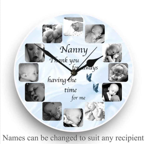 12 photo panel clock by Luxe Sensational