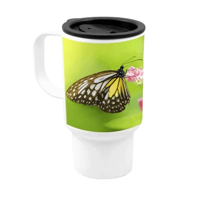 14 oz Plastic Travel Mug white - Luxe Custom Designer