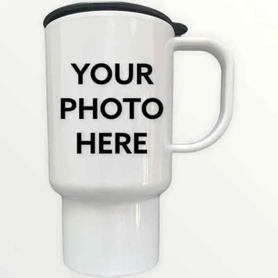 14 oz Plastic Travel Mug white - Luxe Custom Designer
