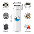 500ml Water Bottle with Filter and Temperature Display - Glossy White by Luxe Sensational