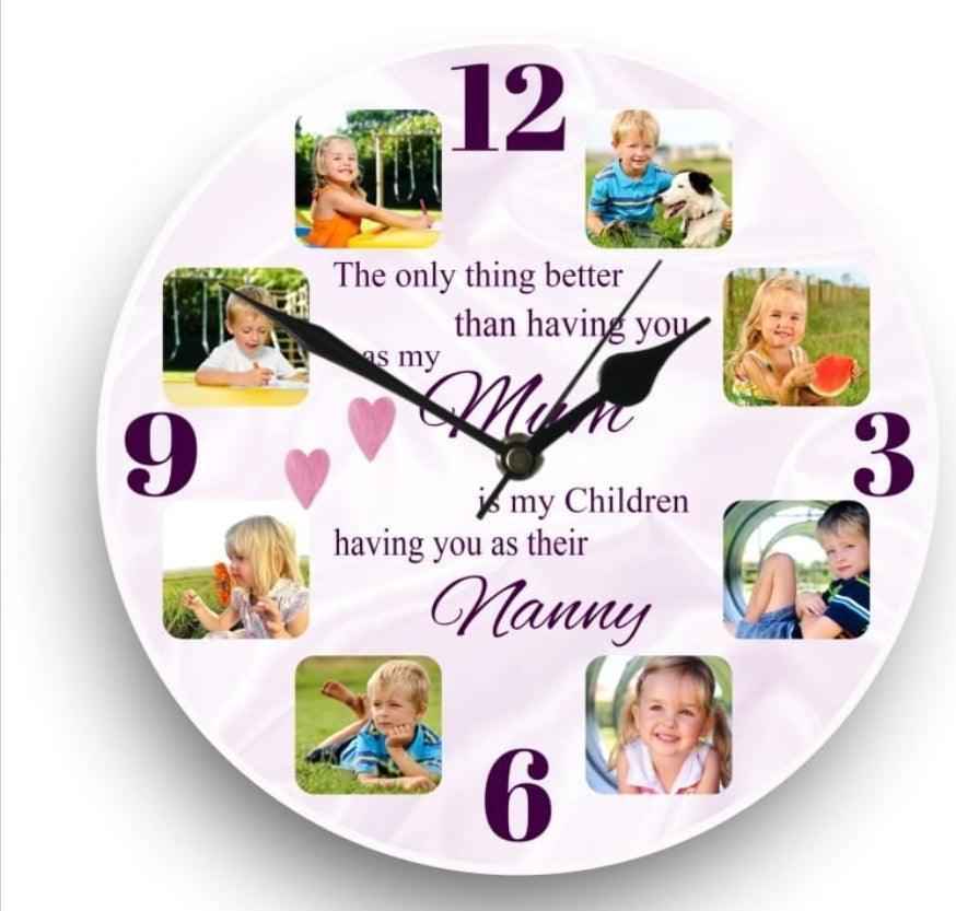 8 Panel Photo Clocks - Luxe Custom Designer