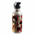 Aluminium Straw Water Bottle 600ml Silver by Luxe Sensational