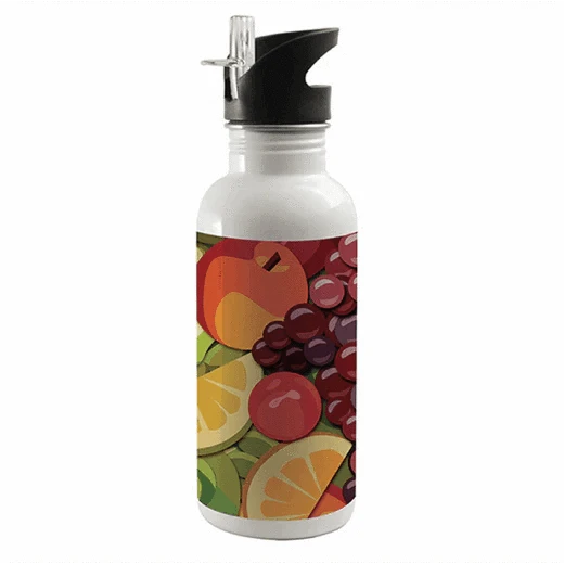 Aluminium Straw Water Bottle 600ml White by Luxe Sensational