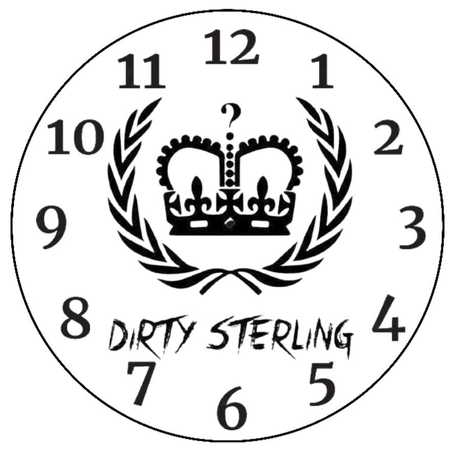 Dirty Sterling Clock 20cm hardened glass clock - Luxe Custom Designer