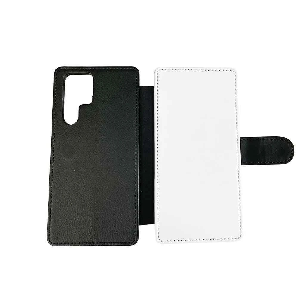 Galaxy S22 Ultra Leather Flip Personalised Phone Case - Luxe Custom Designer