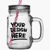Glass Mason Jar with straw - Luxe Custom Designer