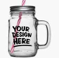 Glass Mason Jar with straw by Luxe Sensational