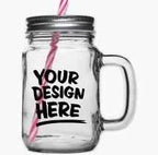 Glass Mason Jar with straw by Luxe Sensational