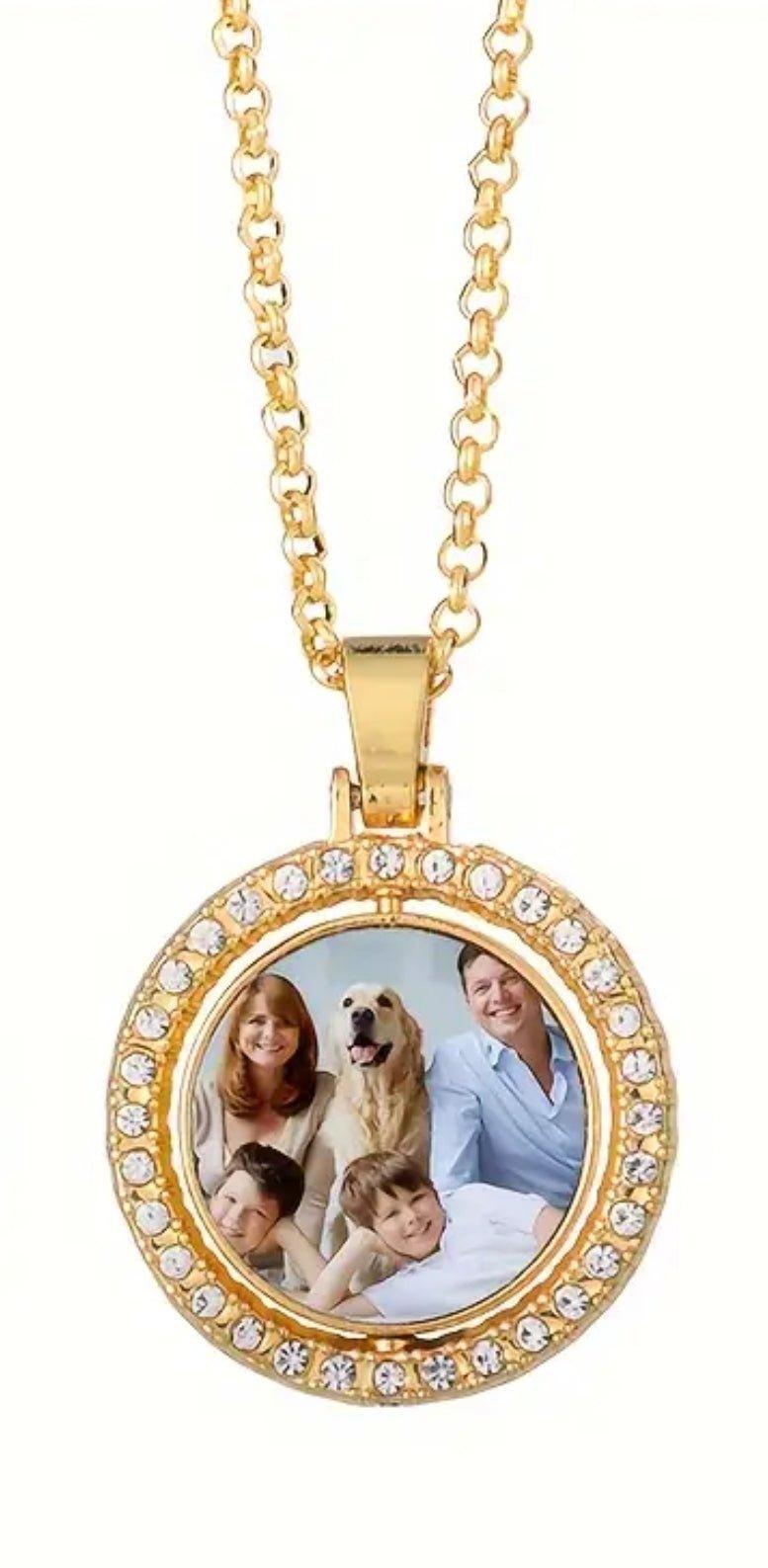 Gold Double Photo Pendant Necklace - Luxe Custom Designer