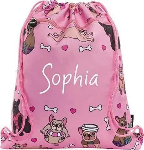 Personalised Drawstring Backpack, Gym Rucksack, School Sport Bag, PE Kit Bag - Luxe Custom Designer