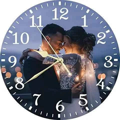 Round Hardboard Custom Photo Clocks - Luxe Custom Designer