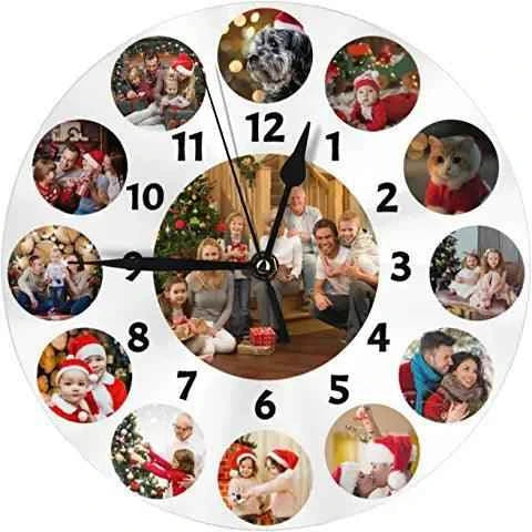 Round Hardboard Custom Photo Clocks - Luxe Custom Designer
