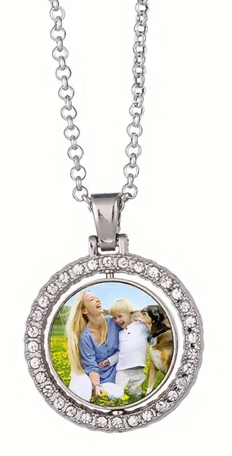 Silver Double Photo Pendant Necklace - Luxe Custom Designer