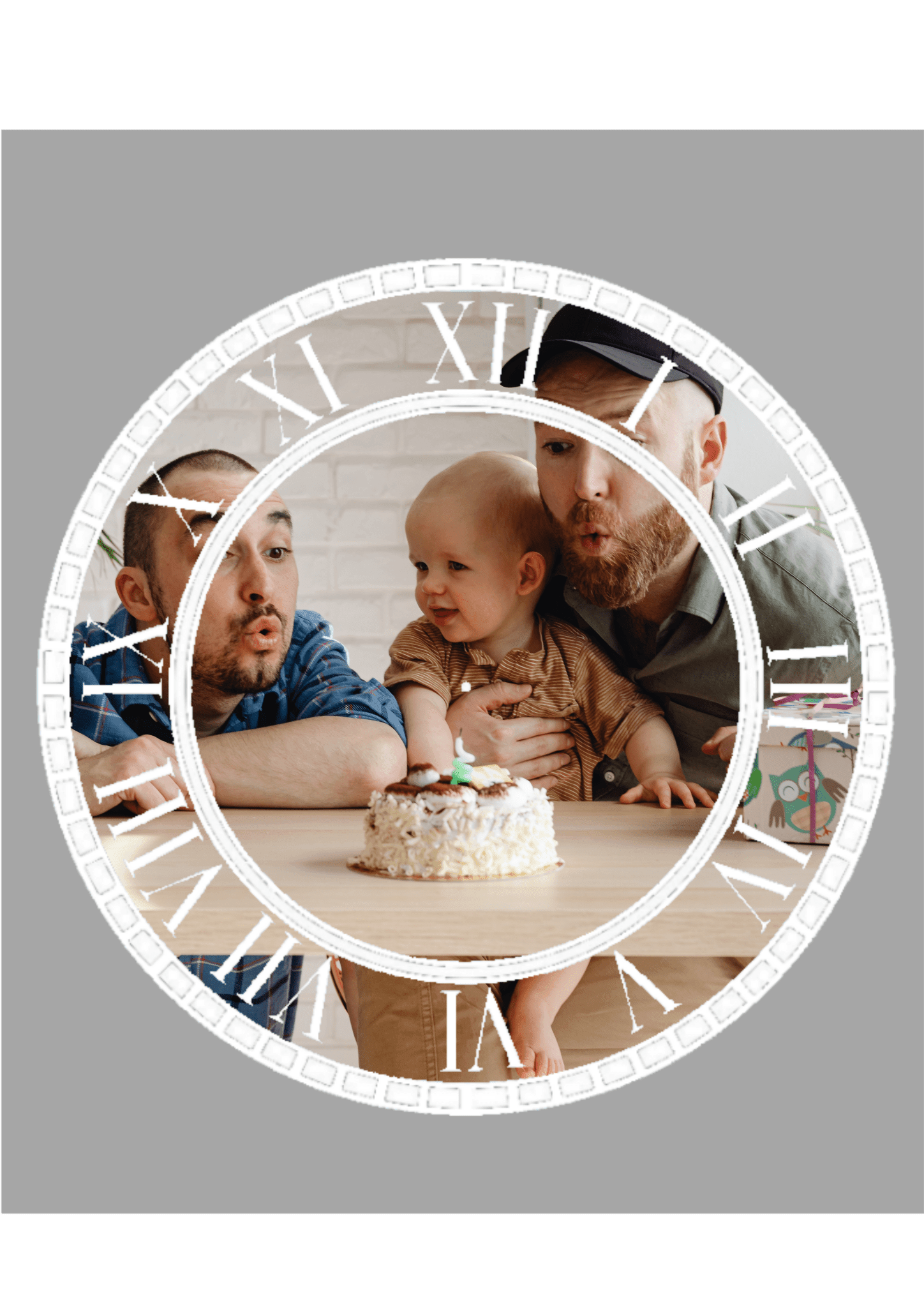 Single photo clock 20cm - Luxe Custom Designer