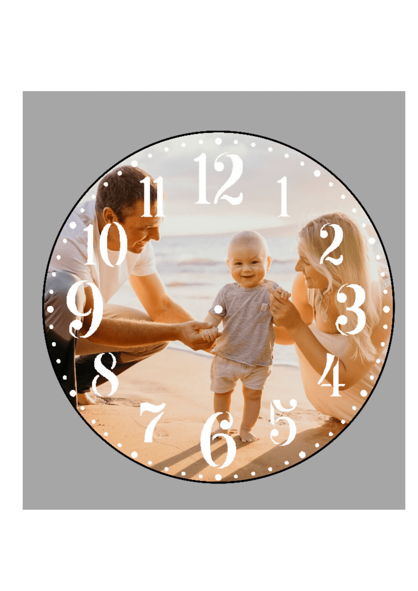 Single photo clock 20cm - Luxe Custom Designer