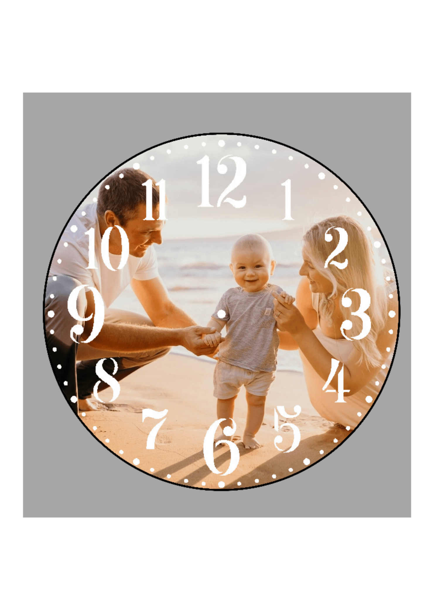 Single photo clock 20cm - Luxe Custom Designer
